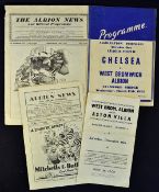 Selection of West Bromwich Albion football programmes to include 1946/7 West Bromwich Albion v