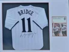 Wayne Bridge signed England Football Shirt signed to the back, No 11 together with 2002 football