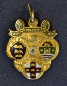 1961/62 Rugby League Challenge Cup 9ct gold and enamel winners medal - Engraved on the reverse "