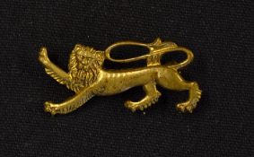Rare 1968 British Lions rugby tour brass lion pin badge - issued for the tour to South Africa and