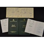 Interesting collection of Ireland rugby signed dinner menus, VIP programmes and speech notes from