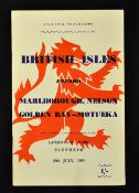 1959 British Lions v Marlborough, Nelson Golden Bay- Motueka rugby programme - played at Lansdowne