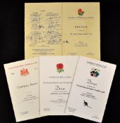 1955 England v Scotland signed rugby dinner menu and others - signed by both teams incl 14/15