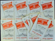 Liverpool home football programme selection for season 1960/1961 to include Bristol Rovers, Plymouth