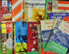 Collection of 1960s onwards International football programmes with a good content of England,