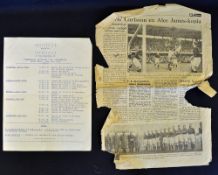 Player itinerary Chelsea visit to Copenhagen 28 April 1951-2 May 1951 covering v K.B.XI 29.4.1951