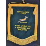 Rare and Historic - 2015 Rugby World Cup Players Pennant South Africa v Japan - the day that shocked