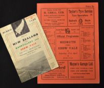 1953 Abertillery and Ebbw Vale v New Zealand rugby programme - played at the Park Abertillery on
