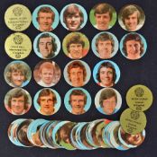 Collection of Esso Metallic Discs featuring a footballer from Division 1 circa 1971, all measure