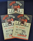 1947/1948 Manchester United home football programmes v Burnley, Middlesbrough, Aston Villa. (3)