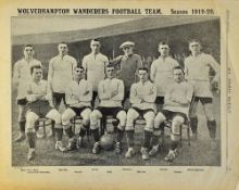 1919-20 All Sports Magazine Team Photograph of Wolverhampton Wanderers in black and white