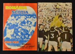 2x Romania rugby programmes from the1980's (H) to incl v Scotland '84 and v France '86 both played