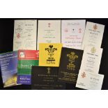 Interesting collection of Welsh rugby dinner menus, one signed, held for Overseas Tourists and