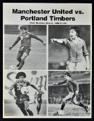 1980 Tour match football programme, Portland Timbers v Manchester United at Civic Stadium, Oregon