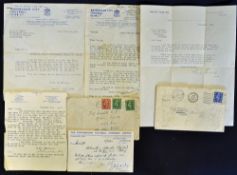 Birmingham City letters dated 6 January 1943 confirming team line-up, 11 October 1945 confirming