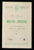 1954 Ireland v Scotland rugby programme - played at Ravenhill Saturday 27th February very light