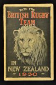 1930 British Lions Rugby Tour to New Zealand book - titled "With The British Rugby Team in New