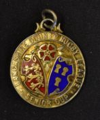 1955/56 Lancashire County Rugby League Senior Cup winners medal - silver gilt and enamel medal