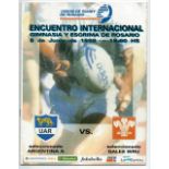 Rare 1999 Argentina v Wales signed rugby programme - 1st test match played on 5th June and