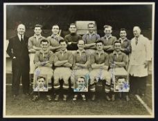 1952 Manchester United team group photograph hand signed in ink by the players to include Matt