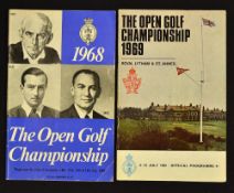 2x late 1960's Open Golf Championship programmes - to incl 1968 (Carnoustie) won by Gary Player