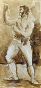 Tom Cribb World Heavyweight Boxing Champion - original mix media water colour - large sketch full