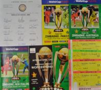 1999 Cricket World Cup Selection to include signed Zimbabwe team sheet, Tickets consisting of