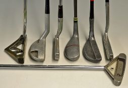 7x interesting and unusual putters to incl Branding Iron triangular bent neck, Cotton Extra offset