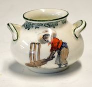 Royal Doulton 'The All Black Team' Miniature Cricket Pot depicting a black boy batting to one