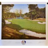 1999 Ryder Cup Golf signed colour print by Graeme Baxter - artist proof of 3rd Green Brookline