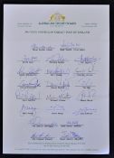 1993 Australian Tour of England Signed Cricket Team Sheet featuring players such as Border,