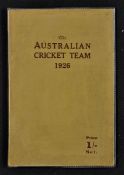 'The Australian Cricket Team 1926' Handbook containing notes on Anglo-Australian Cricket published