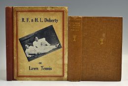 Tennis Books - 'R.F. & H.L. Doherty on Lawn Tennis' 1932 reprint, paper label (scuffed edges and
