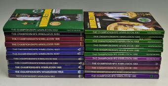 1983-2002 Wimbledon Annuals all hardback editions, missing 2000 with some minor duplication, with