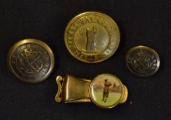 Scarce "Propeller Patent" golfers brass tie clip c.1920 - fitted with celluloid button featuring a