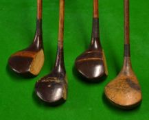 4x Assorted socket woods to include a Jack White large head stripe topped spoon, a D & W