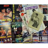 Mixed Boxing Programmes 1970s Onwards to include 1987 Frank Bruno v Joe Bugner, 2002 Lewis v