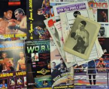 Mixed Boxing Programmes 1970s Onwards to include 1987 Frank Bruno v Joe Bugner, 2002 Lewis v