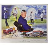 Dickie Bird Signed Cricket Print 'Memories' 'A Tribute to Harold 'Dickie' Bird MBE', signed by the