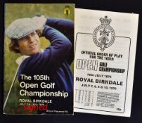 1976 Open Golf Championship official programme won by Johnny Miller (USA)-played at Royal Birkdale