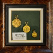 3x gold golf medals won by Mr E.A. Lassen (1908 Amateur Golf Champion) - to incl 2x Yorkshire