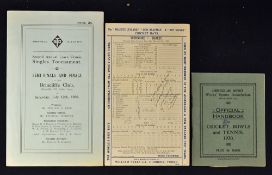 Tennis and Cricket Ephemera c.1930s including 1930 Yorkshire v Surrey Scorecard, a Sheffield