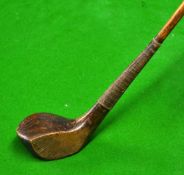 Unnamed Junior dark stained persimmon scare neck brassie c. 1895 - with period suede grip with