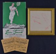 1935 Lawn Tennis Programme and Tickets The World's Professional Indoor Tennis Championship Singles