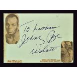 Boxing Jersey Joe Walcott Autograph heavy weight boxing champion signed 'To Lionel, Jersey Joe