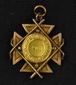 1901 Golfing Union of Ireland 15ct gold medal - engraved on the reverse "Inter Club Junior