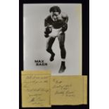 Boxing Max Bear Autograph includes two personal notes one inscribed 'To Bill, Best of luck, pal