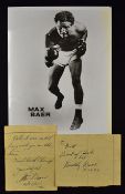 Boxing Max Bear Autograph includes two personal notes one inscribed 'To Bill, Best of luck, pal