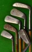 6x Various Irons featuring 4x Ladies irons including 3x Mashies by Stewart, Spalding 'The Bogie',