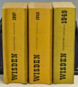 1947 - 1949 Wisden Cricketers Almanack all edited by Hubert Preston soft back editions some age